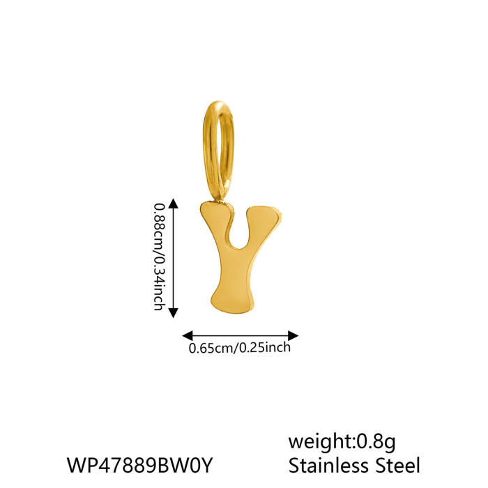 Cross-Border European and American Stainless Steel Fashion 26 English Small Exquisite Letters Any Matching Jewelry Accessories Wholesale