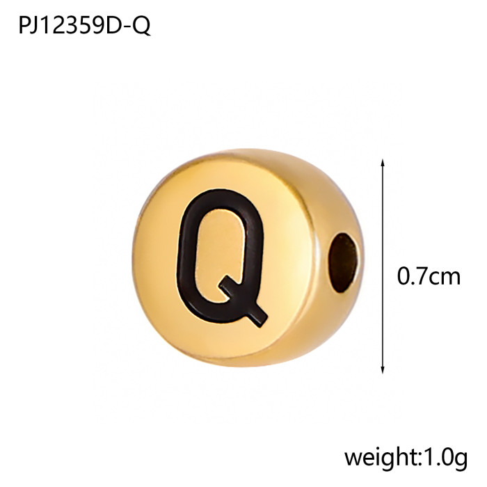 Hot Selling Alphabet Beads English Alphabet Beads Double-Sided Alphabet Round DIY Bracelet Beading Accessories Wholesale