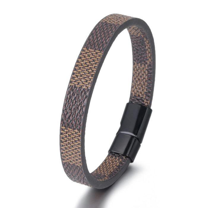 Cross-Border Hot Item Zinc Alloy Magnetic Couple Bracelets European and American Style Bracelets Leather Handmade Vintage Jewelry