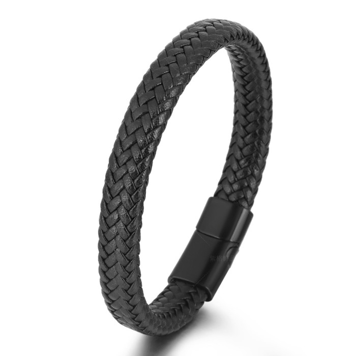 Vintage Cowhide Hand-woven Bracelet Men's Leather Alloy Leather Rope Bracelet Jewelry Wholesale