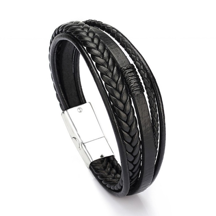 Hot Sale Original Style Jewelry Fashion Leather Rope Hand Weaving Bracelet Men's Bracelet Ethnic Style Jewelry