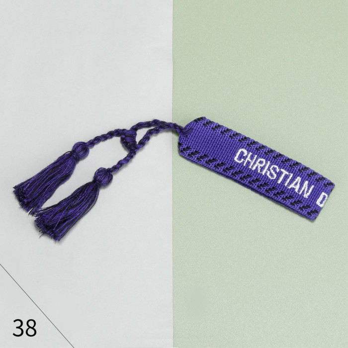 D Brand In-Stock Cotton Thread Embroidered Wristband Tassel Woven Bracelet for Women Bohemian Style Letter European and American Style Bracelet