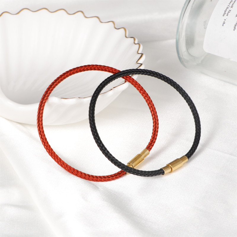 Fashion Simple Woven Bracelet Good Luck Bead Design Women's Waterproof Bracelet Zodiac Year Red DIY Accessory Bracelet