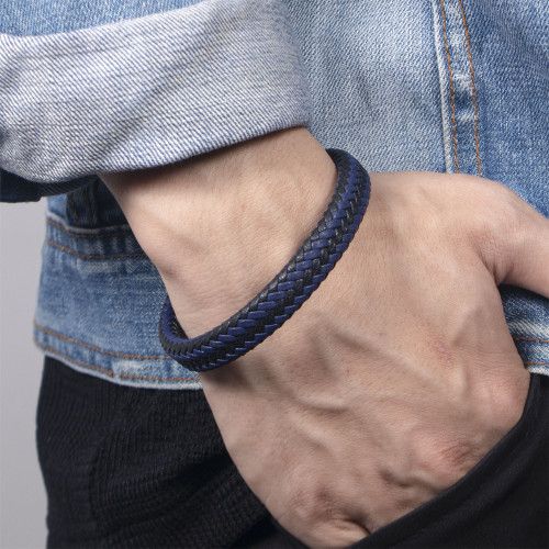 New Braided Bracelet Mixed Color Leather Bohemian Style Fashion Ultra-fine Leather Cord Alloy Magnetic Clasp Jewelry