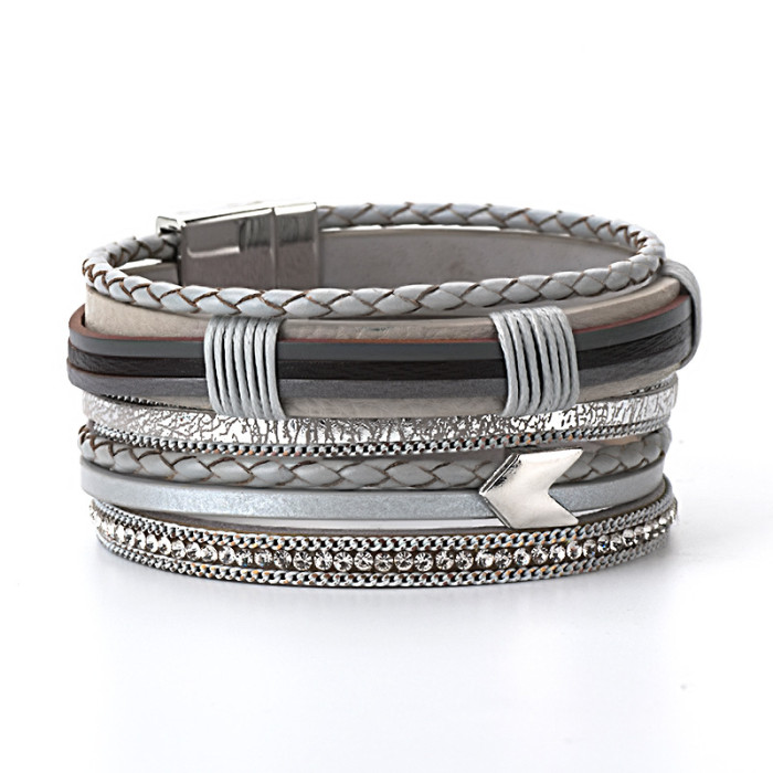 AliExpress/Amazon Source Bohemian Multi-layer Woven Bracelet Ethnic Style Arrow Pattern Wide Band Bracelet