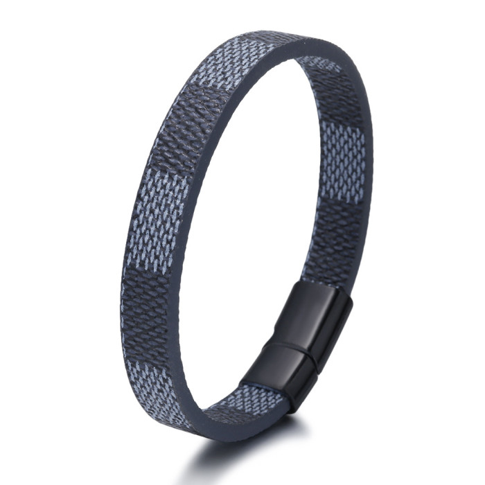 Cross-Border Hot Item Zinc Alloy Magnetic Couple Bracelets European and American Style Bracelets Leather Handmade Vintage Jewelry