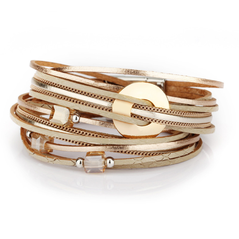 Amazon Bohemian Style Multi-layer Wrap Bracelet for Women Handmade Creative Alloy Jewelry Wholesale