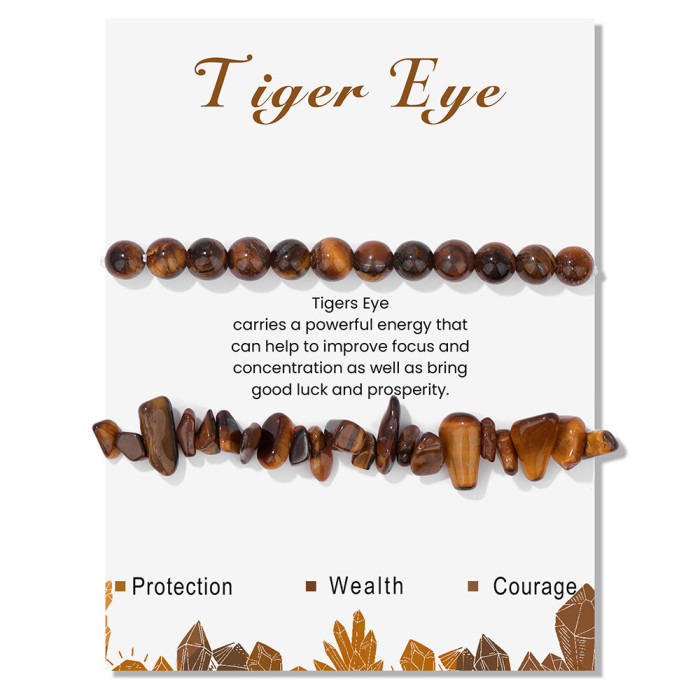 Amazon Hot-Selling Crystal Agate Beaded Bracelet European and American Irregular Stone Beads 2-Piece Set Bracelet Export Exclusive