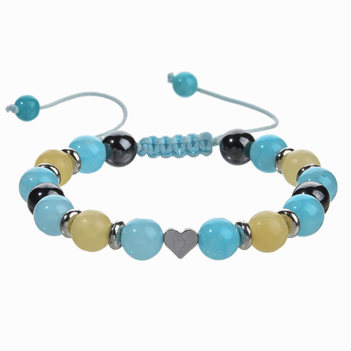 Cross-Border Jewelry Amazon Heart Bracelet Aquamarine High-End Bracelet Graduation Season Wholesale Bracelet Hot Item