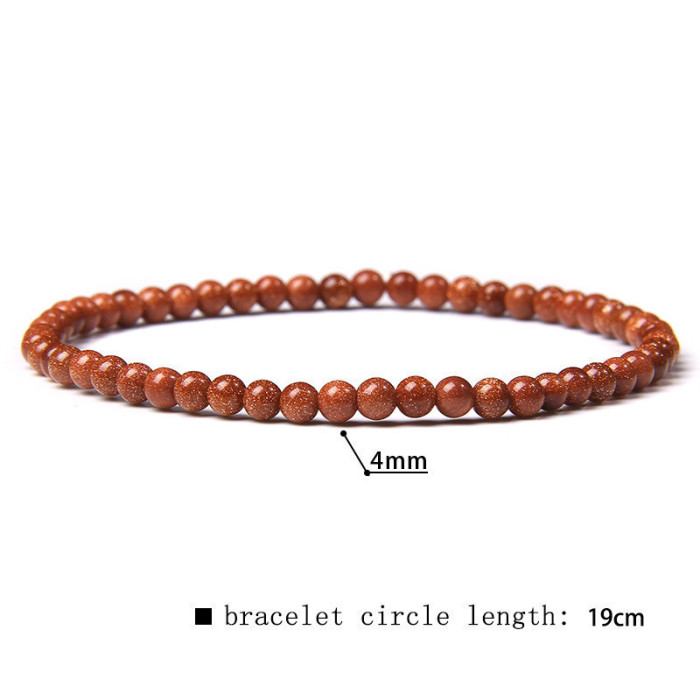 4mm Natural Agate Mini Energy Bracelet for Women Smooth Beads Semi-Precious Stone Pulsera Jewelry Bracelet