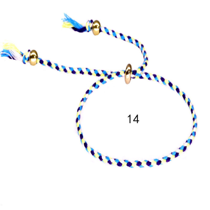 Amazon Hot-Selling Bracelet Copper Beads Tassel Hand Jewelry Colorful Cotton Thread Bracelet Unisex Ins Yiwu Foreign Trade New Model