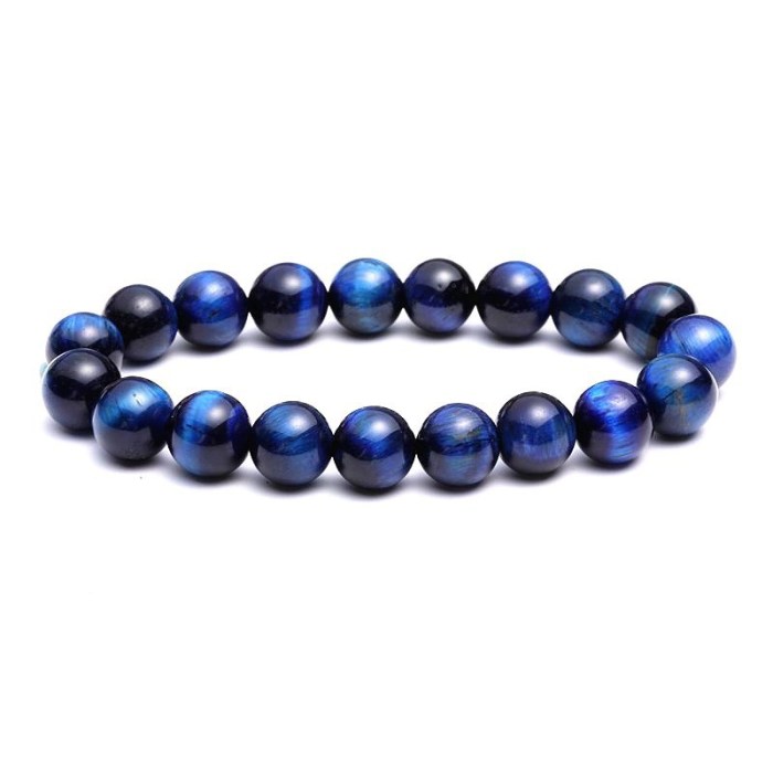 Natural Tiger Eye Stone Purple Pink Crystal Bracelet Fashion Obsidian Semi-Precious Stone Bracelet Cross-Border Trendy Jewelry Wholesale