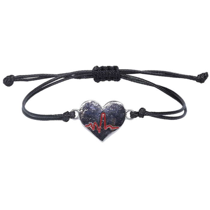Hot-Selling Nurse ECG Woven Bracelet Stethoscope Teacher's Day Greeting Blessing Gift College Style Jewelry