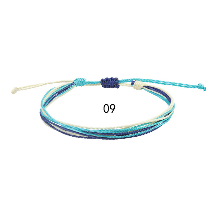 TEMU Source Bohemian Style Waterproof Wax Thread Braided Anklet Summer Beach Surfing Foot Rope Wholesale