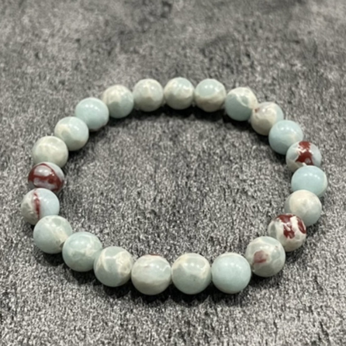 8mm Tiger Eye Stone Pink Quartz Volcanic Stone Amethyst Hematite Red Agate Beads Bracelet Elastic Beaded Bangle Cross-Border