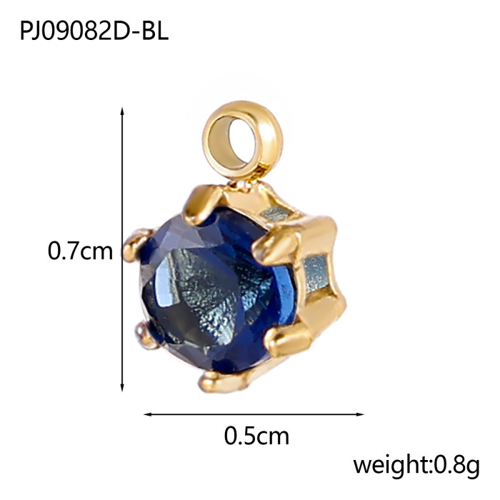 DIY Jewelry Accessories Stainless Steel Zircon Small Pendant Titanium Steel Claw Setting Geometric Water Drop Zircon Pendant Jewelry Wholesale