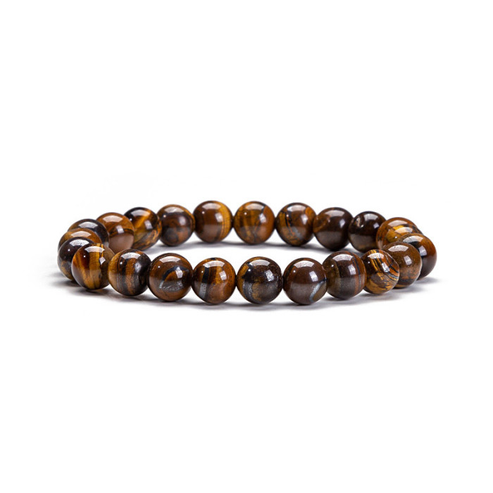 New Arrival Agate Pink Crystal Aquamarine Beaded Bracelet Tiger Eye Elastic Bracelet Amazon Foreign Trade Jewelry