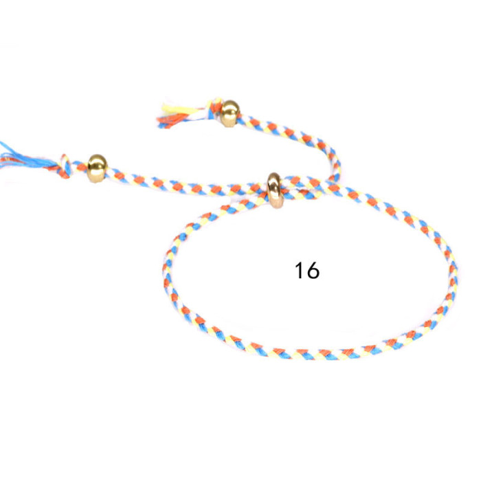 Amazon Hot-Selling Bracelet Copper Beads Tassel Hand Jewelry Colorful Cotton Thread Bracelet Unisex Ins Yiwu Foreign Trade New Model