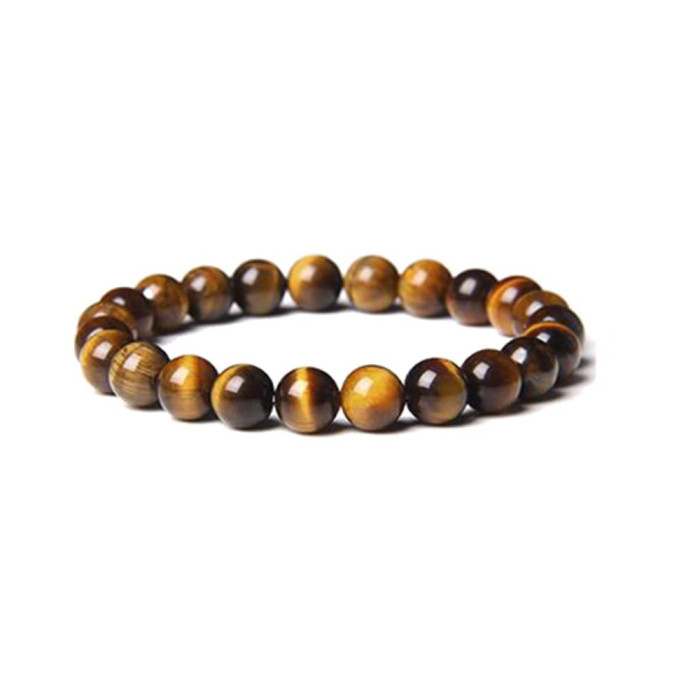 Cross-Border European and American Men's Stone Bead Bracelet Set Decorations Round Beaded Bracelet for Men and Women Agate Elastic Beaded Bracelet