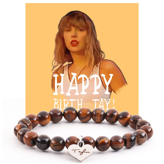Custom Stainless Steel Taylor Agate Crystal Bracelet Woven Heart Pendant Pink Zebra Green Imperial Stone