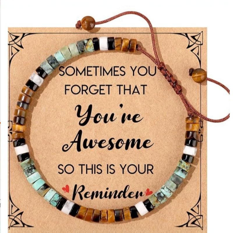 Cross-Border Hot Selling Hand-Woven Adjustable Bracelet Card Blessing Message Birthday Gift Blessing Card Factory Direct Sale