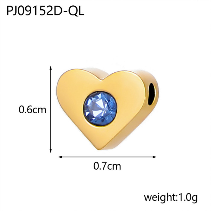 European and American Hot-Selling Stainless Steel Jewelry Accessories Inlaid Rhinestone Necklace Bracelet Accessories DIY Round Pendant Hanging Piece