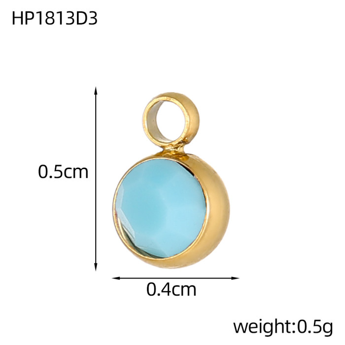 Hot Selling Stainless Steel Twelve Constellation Stone Zircon Birthstone Lucky Stone DIY Handmade Jewelry Accessories...