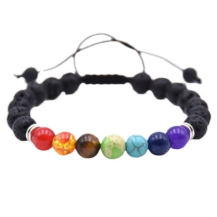 Amazon Cross-Border New Product Bracelet Men's Volcanic Stone Accessories Alloy Braided Rope Jewelry Women's Versatile High-End Bracelet