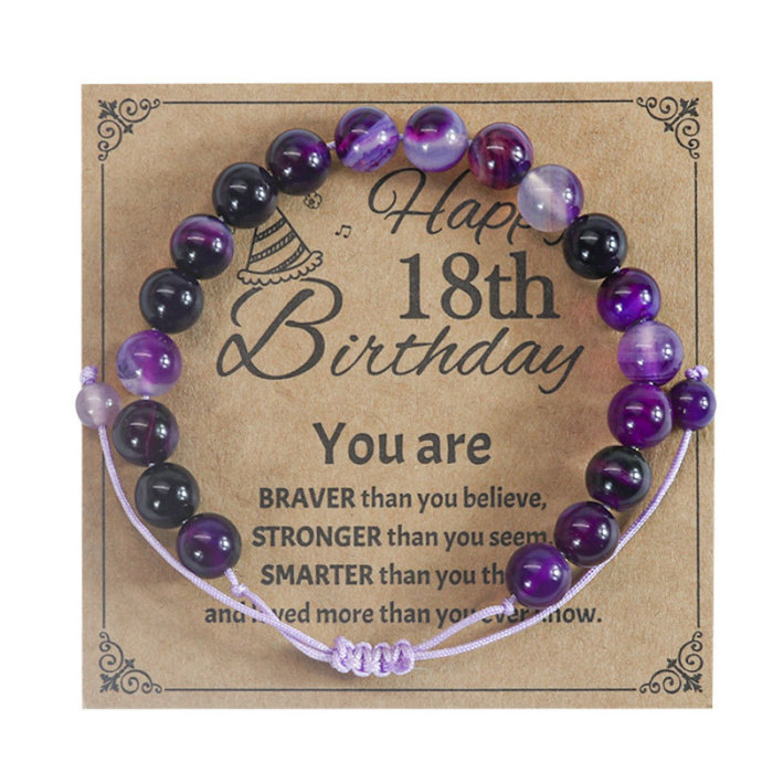 Cross-Border Hot-Selling Pink Zebra Emperor Stone Amethyst Bracelet Wholesale Bracelet White Pine Shoushan Stone Bracelet Factory Direct Sale