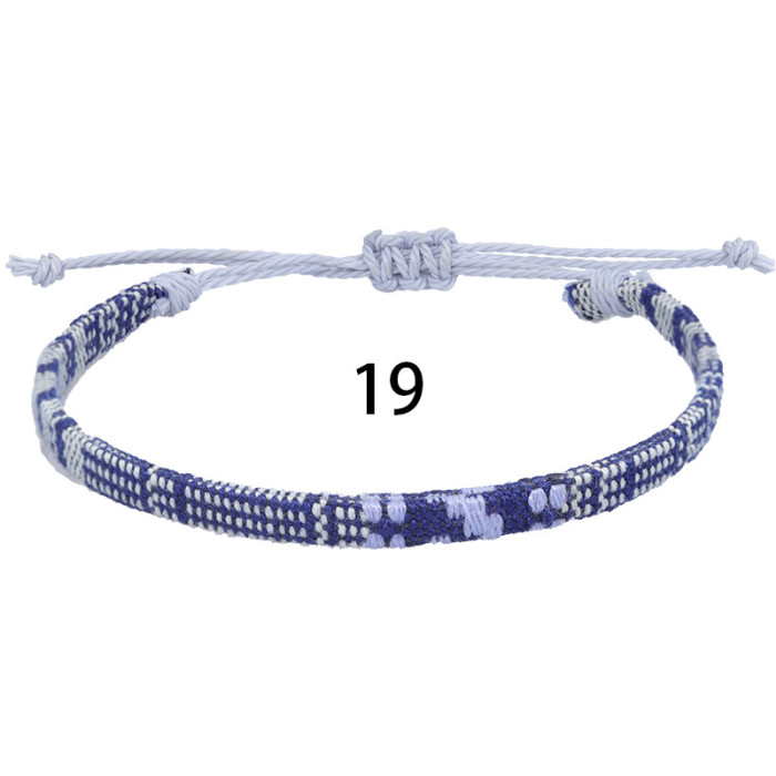 Amazon Hot-Selling Nepali Style Cotton and Linen Woven Rainbow Anklet Versatile Colorful Adjustable Ankle Rope