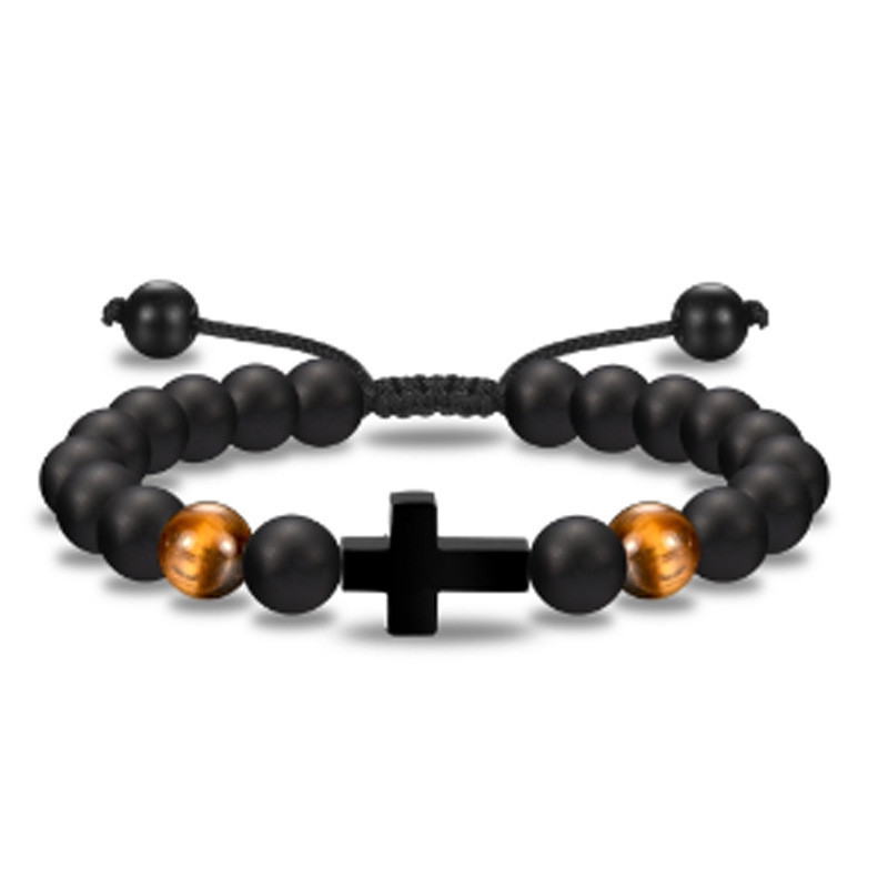 Amazon Hot-Selling Obsidian Men's Football Rugby Volleyball Hand-Woven Bracelet New Women's Beaded Bracelet