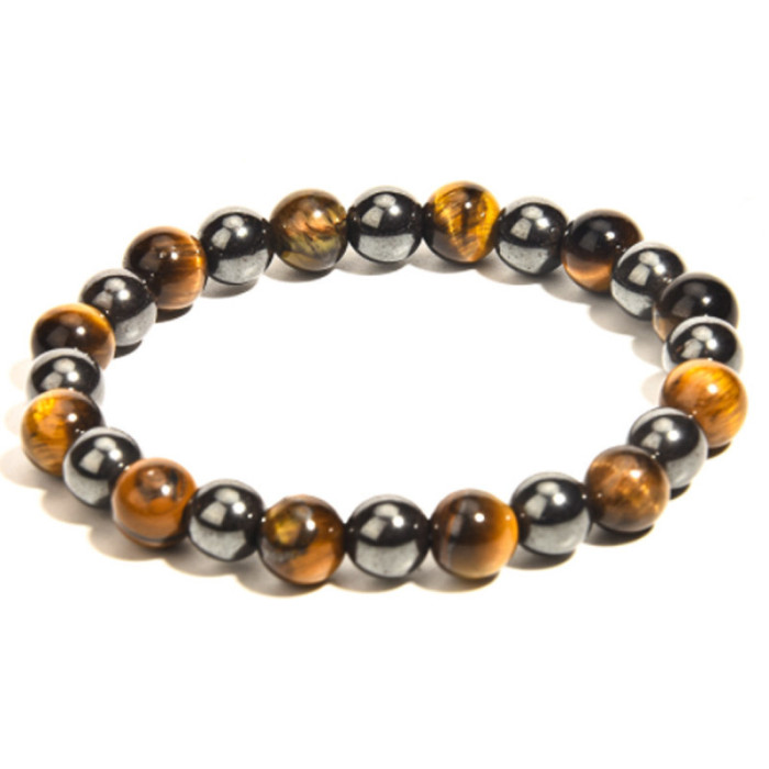 Amazon New Tiger Eye Stone Bracelet European and American Jewelry Obsidian Hematite Magnetic Yoga Energy Bracelet Hand Accessory