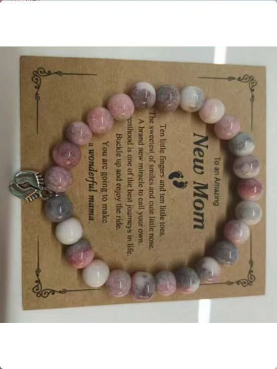 Cross-Border Hot-Selling Women's Friendship Bracelet Pink Zebra Red Vein Stone Purple Agate Beaded Anklet Bracelet Lapis Lazuli Bracelet