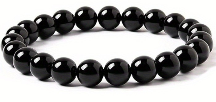 Cross-Border European and American Men's Tiger Eye Stone 8mm Beaded Bracelet Jewelry Black Gallstone Obsidian White Pine Bracelet Wholesale