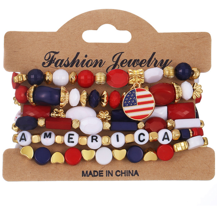 American Independence Day Bracelet USA American Flag Election Festival Party Commemorative Patriotic Bracelet