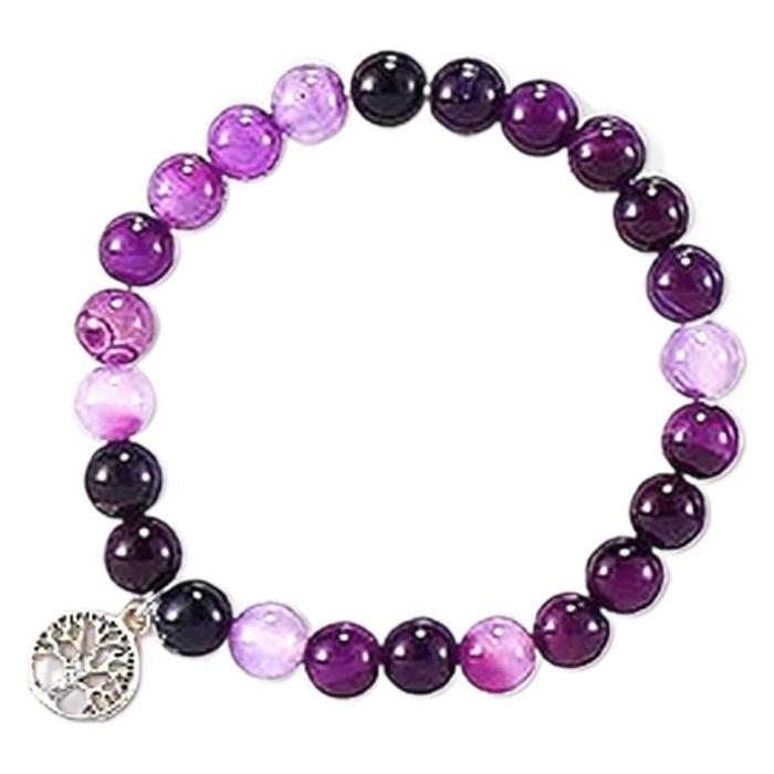 Cross-Border Hot Sale 8mm Sunstone Beaded Bracelet Jewelry Pink Quartz Tiger Eye Handmade Agate Crystal Bracelet Wholesale