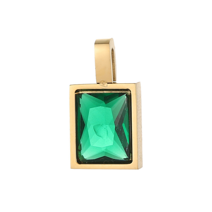 New Birthstone Pendant DIY Accessories Necklace for Women Colorful Birthstone Cubes Colorful Zircon Accessories Whole...