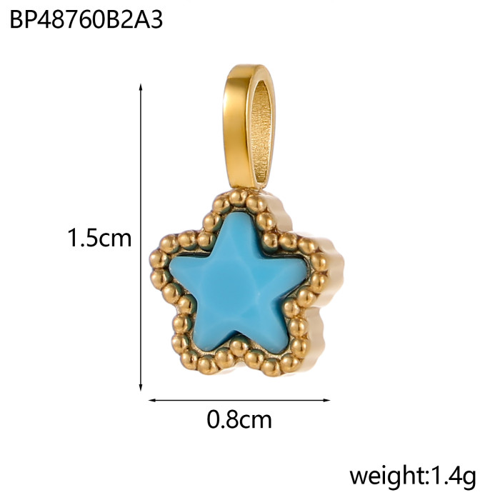 DIY Jewelry Accessories Stainless Steel Zircon Small Pendant Titanium Steel Claw Setting Geometric Water Drop Zircon Pendant Jewelry Wholesale