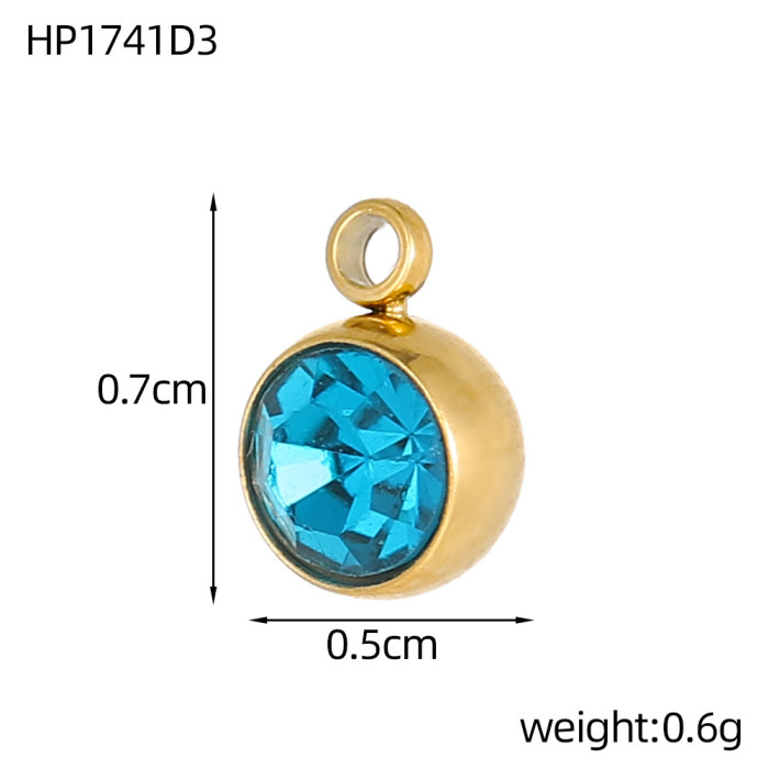 Hot Selling Stainless Steel Twelve Constellation Stone Zircon Birthstone Lucky Stone DIY Handmade Jewelry Accessories...