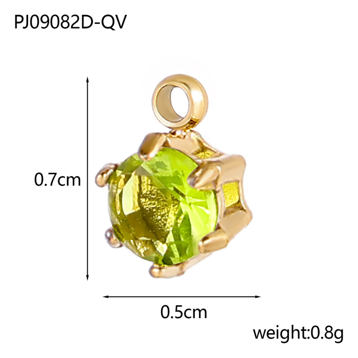 DIY Jewelry Accessories Stainless Steel Zircon Small Pendant Titanium Steel Claw Setting Geometric Water Drop Zircon Pendant Jewelry Wholesale