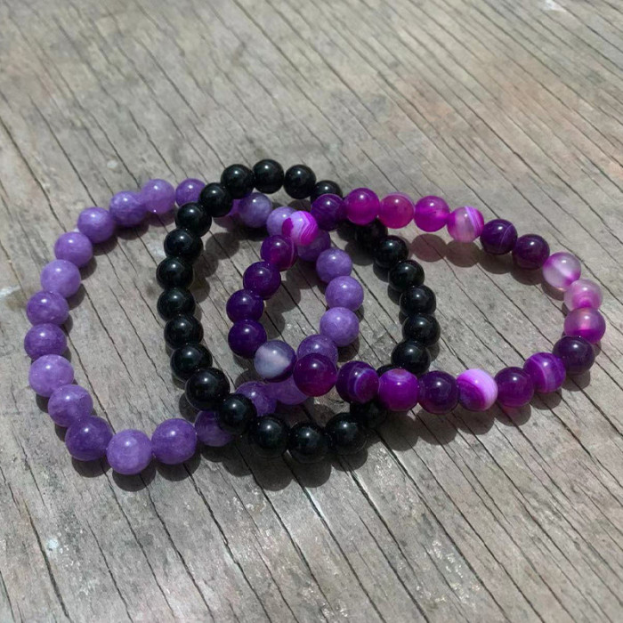 Cross-Border Jewelry Pink Zebra Stone Bead Bracelet Festival Gift for Men and Women Friendship Heart Bead Bracelet Wholesale Hot Item