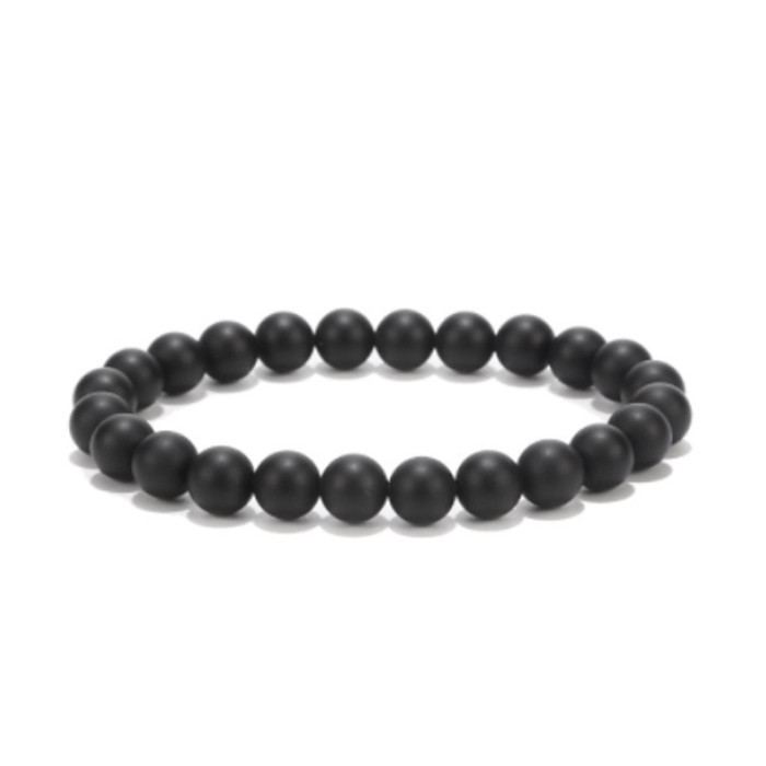 Amazon Hot Sale European and American 8mm Tiger Eye Stone White Pine Agate Crystal Stone Beads Bracelet Elastic Bracelet Cross-Border