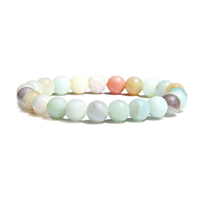 Amazon Hot Sale 8mm Stone Bracelet Amazon Volcanic Stone Tiger Eye Stone Rose Quartz Elastic Bracelet Set Wholesale