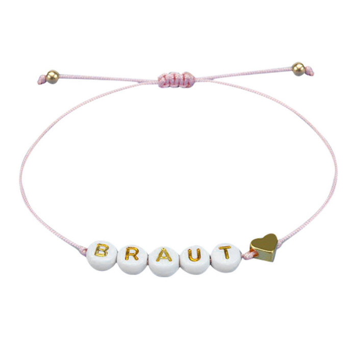 Amazon Hot Sale Bride Bridesmaid Letter Bracelet Party Simple Versatile Jewelry Manufacturer In Stock Wholesale