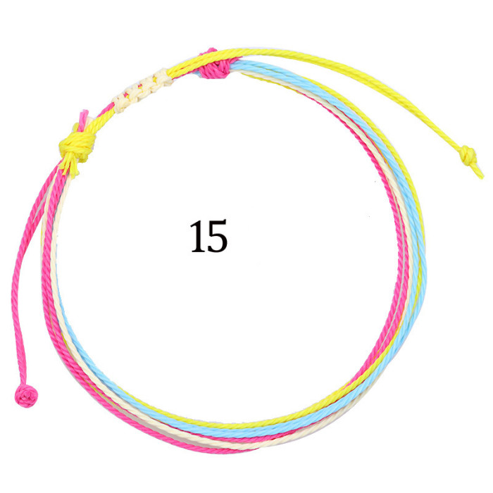 Cross-Border Hot Selling Jewelry Wholesale Taiwan Wax Thread Handmade Braided Bracelets Multicolor Rope Braided Friendship Bracelets Manufacturer