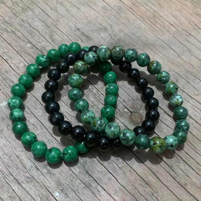 Cross-Border Jewelry Pink Zebra Stone Bead Bracelet Festival Gift for Men and Women Friendship Heart Bead Bracelet Wholesale Hot Item