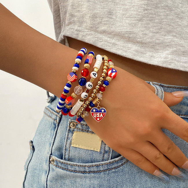 New American Independence Day Bracelet USA American Flag Election Festival Party Commemorative Patriotic Wristband
