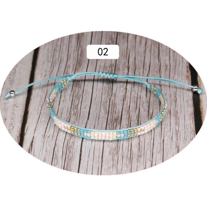 Exclusive Hand-Woven Bracelet Vintage Ethnic Style Jewelry Colorful Beads Red Rope Bracelet Mixed Weave Bracelet