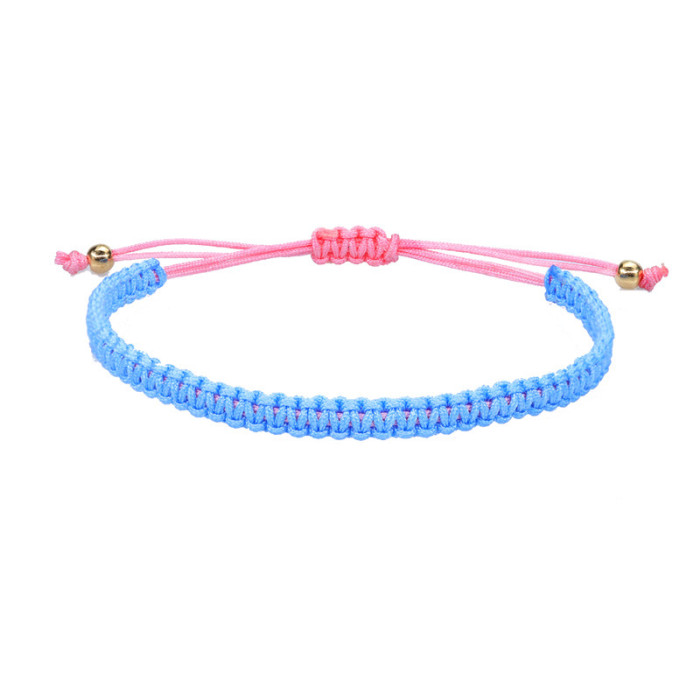 Amazon Hot Sale Hand Weaving Bracelet Flat Knot Friendship Carrying Strap Spot Multi-Color Optional