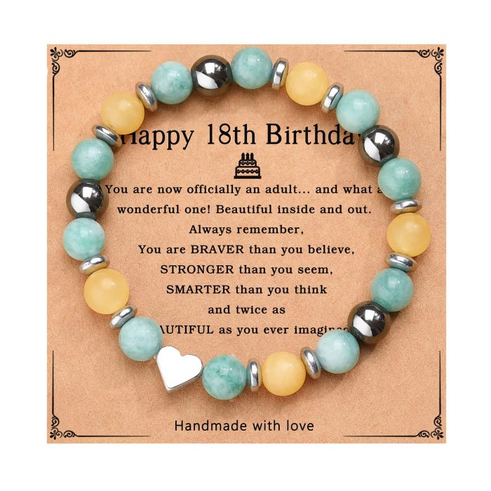 New 8mm Pink Zebra Bead Bracelet Holiday Gift for Men and Women Friendship Heart Bead Bracelet Amazon